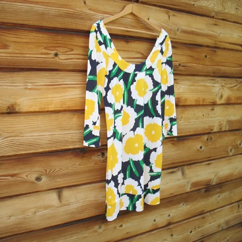 Diane Von Furstenberg DVF Poppy Silk Jersey Floral Dress
